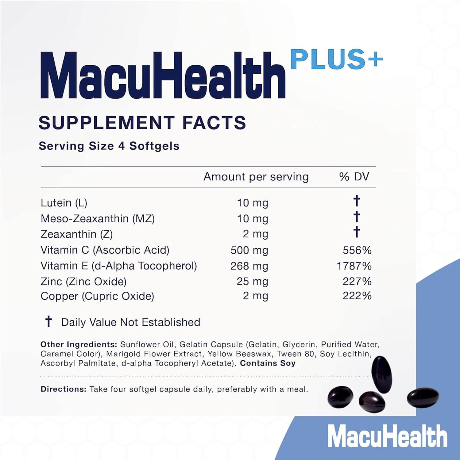 Macuhealth Plus+ Eye Vitamins Supplement for Adults - 90 Day Supply with Lutein, Zeaxanthin, and Meso - Zeaxanthin - Unflavored, Vitamin for Eyes - Vitamen Store