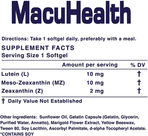 Macuhealth Triple Carotenoid Formula – Eye Vitamins for Adults – 90 Softgels (3 - Month Supply) - Vitamen Store