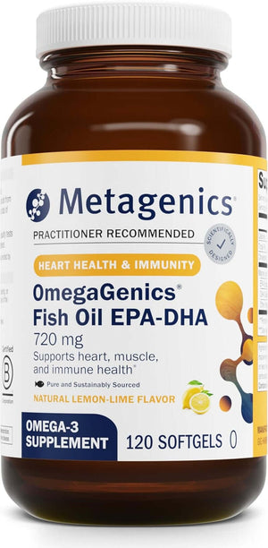 Metagenics Omegagenics Fish Oil EPA - DHA 720mg – Omega - 3 Fish Oil Supplement with DHA & EPA – 120 Softgels - Vitamen Store