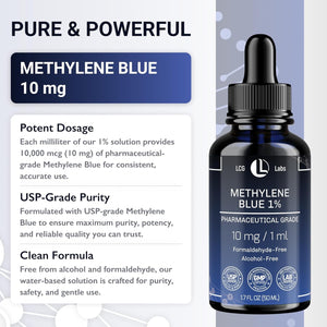 Methylene Blue 1% USP Grade Solution - 10mg/ml - Made in USA, 1.7 fl oz - Vitamen Store