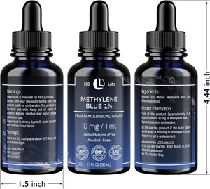 Methylene Blue 1% USP Grade Solution - 10mg/ml - Made in USA, 1.7 fl oz - Vitamen Store
