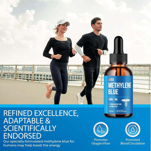 Methylene Blue 99.99% - Official Formula - Methylene Blue Liquid Drops Advanced Strength Formula, Increased Absorption, Methylene Blue Supplement Liquid Powder Compare to Pharmaceutical Grade (2Oz) - Vitamen Store