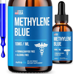 Methylene Blue 99.99% - Official Formula - Methylene Blue Liquid Drops Advanced Strength Formula, Increased Absorption, Methylene Blue Supplement Liquid Powder Compare to Pharmaceutical Grade (2Oz) - Vitamen Store