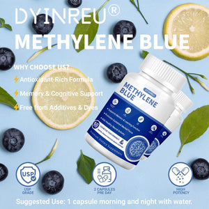 Methylene Blue Capsules (USP Grade 1%) - 60 Capsules, 30 - Day Supply | Pharmaceutical Grade Supplement for High Absorption - Vitamen Store