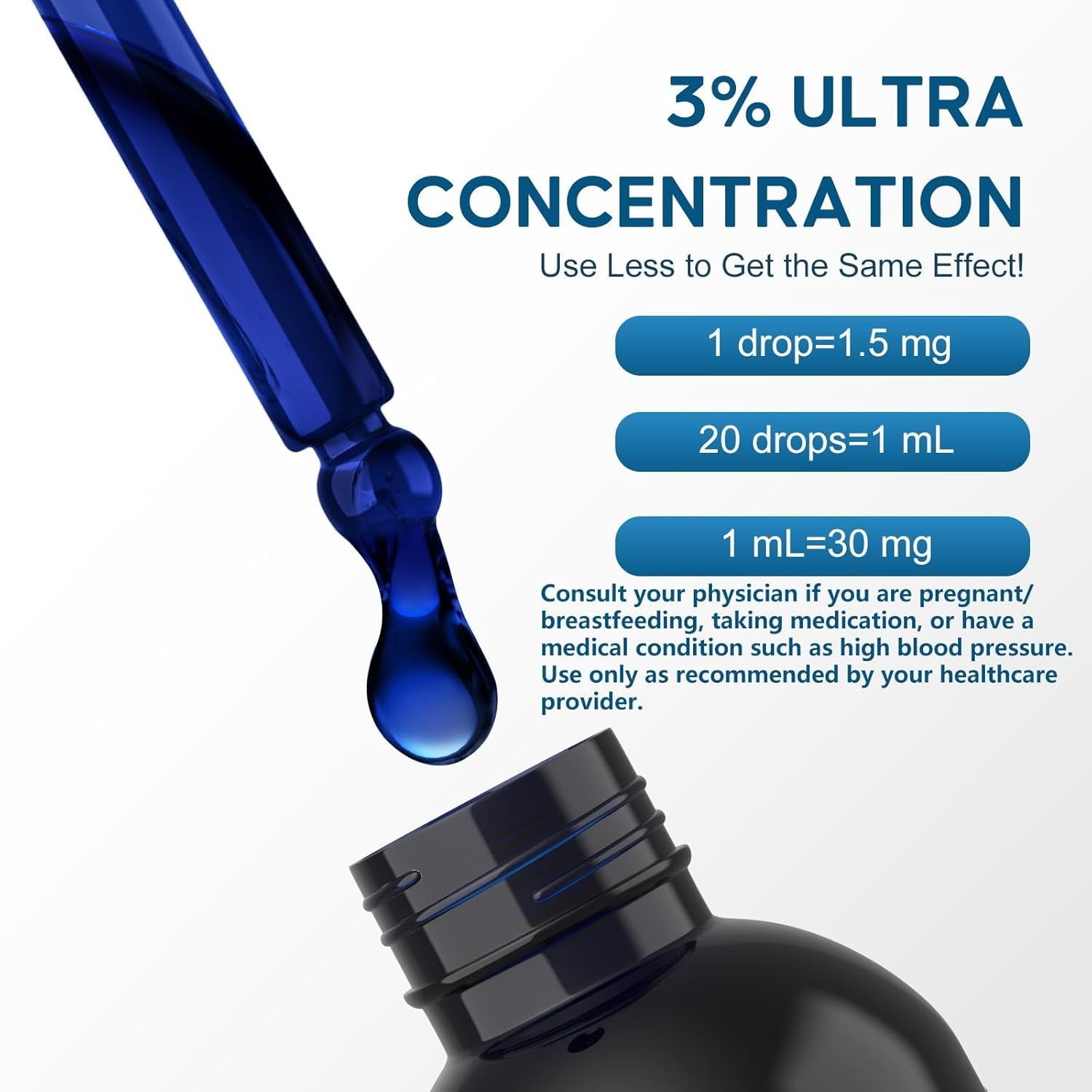 Methylene Blue Pharmaceutical Grade, 3% Ultra Concentration Nootropic Supplement for Humans, No Formaldehyde, No Alcohol, Third - Party Tested (120 Ml, 4.06 Fl Oz) - Vitamen Store