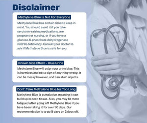 Methylene Blue Pharmaceutical Grade Capsules, with Added Glycine + NAC for Enhanced Antioxidant Activity, Collagen and Creatine for Anti - Aging Support, Youth and Longevity Formula - Vitamen Store