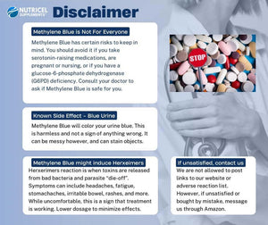 Methylene Blue (USP Grade) Pharma Grade Supplements, Capsule Form, with Added Vitamin C Ester for Enhanced Absorption, Brain Supplement with Brain Fuel, Memory, Focus, Clarity, Cognitive, Energy - Vitamen Store