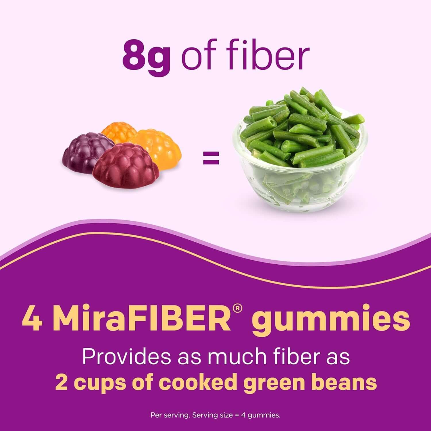 Mirafiber Gummies, from the Gut Experts at Miralax, 8G of Daily Prebiotic Fiber with B Vitamins to Support Digestive Health and Metabolism, Fruit Flavored Fiber Gummies, 72 Count - Vitamen Store