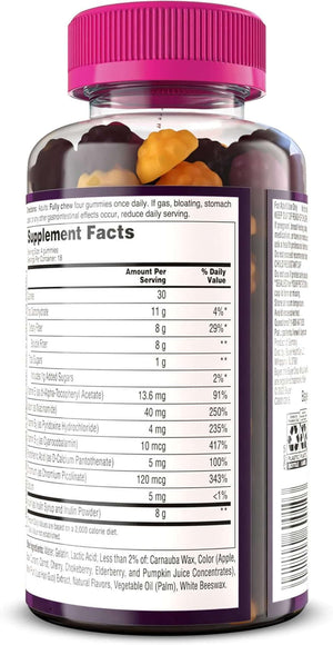 Mirafiber Gummies, from the Gut Experts at Miralax, 8G of Daily Prebiotic Fiber with B Vitamins to Support Digestive Health and Metabolism, Fruit Flavored Fiber Gummies, 72 Count - Vitamen Store