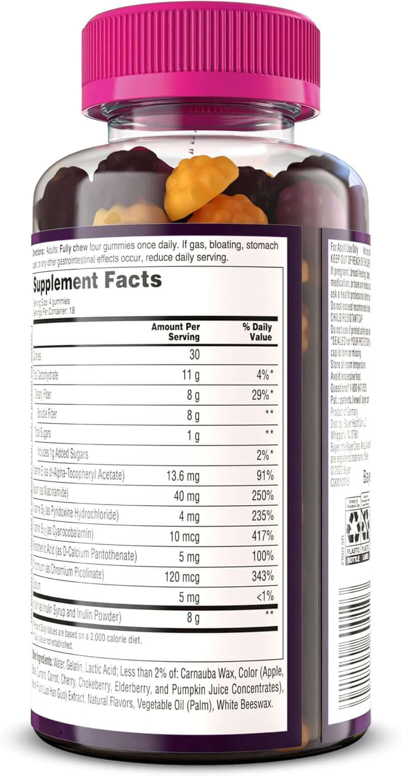 Mirafiber Gummies, from the Gut Experts at Miralax, 8G of Daily Prebiotic Fiber with B Vitamins to Support Digestive Health and Metabolism, Fruit Flavored Fiber Gummies, 72 Count - Vitamen Store