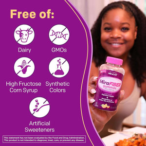 Mirafiber Gummies, from the Gut Experts at Miralax, 8G of Daily Prebiotic Fiber with B Vitamins to Support Digestive Health and Metabolism, Fruit Flavored Fiber Gummies, 72 Count - Vitamen Store