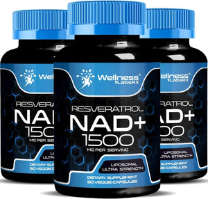 NAD+ Supplement 1500mg with Resveratrol – Liposomal, Ultra Strength, USA Made – 3 Pack - Vitamen Store