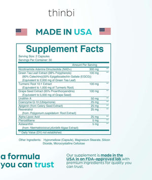 NAD Supplement 8457 Mg Extra Strength NMN Alternative Liposomal + Green Tea for Women & Men, Resveratrol, Coq10, Alpha Lipoic Acid – Energy Anti - Aging,Cell Regeneration –30 - Day - Vitamen Store