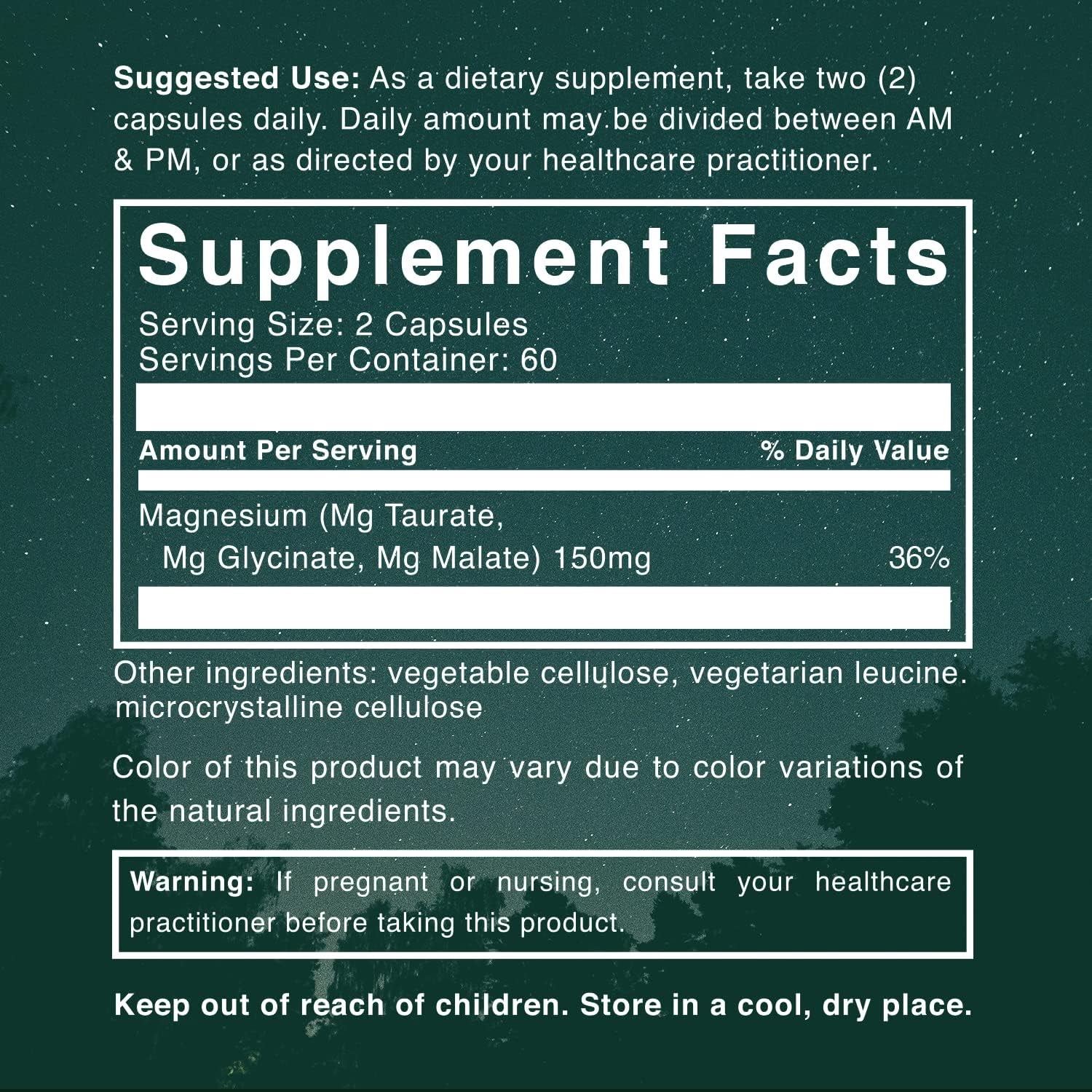 Natural Rhythm Triple Calm Magnesium – 150 mg – Magnesium Complex with Glycinate, Malate, and Taurate – 120 Capsules - Vitamen Store