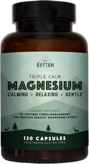 Natural Rhythm Triple Calm Magnesium – 150 mg – Magnesium Complex with Glycinate, Malate, and Taurate – 120 Capsules - Vitamen Store