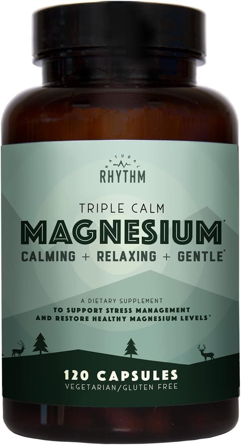 Natural Rhythm Triple Calm Magnesium – 150 mg – Magnesium Complex with Glycinate, Malate, and Taurate – 120 Capsules - Vitamen Store