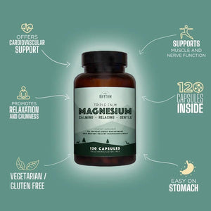 Natural Rhythm Triple Calm Magnesium – 150 mg – Magnesium Complex with Glycinate, Malate, and Taurate – 120 Capsules - Vitamen Store