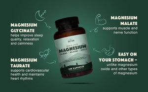 Natural Rhythm Triple Calm Magnesium – 150 mg – Magnesium Complex with Glycinate, Malate, and Taurate – 120 Capsules - Vitamen Store