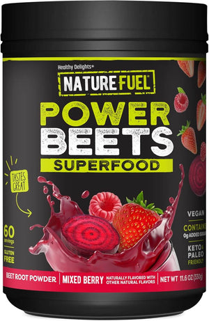 Nature Fuel Power Beets Super Concentrated Circulation Superfood Dietary Supplement – Delicious Acai Berry Pomegranate Flavor – Non - GMO Beet Root Powder - 60 Servings - Vitamen Store