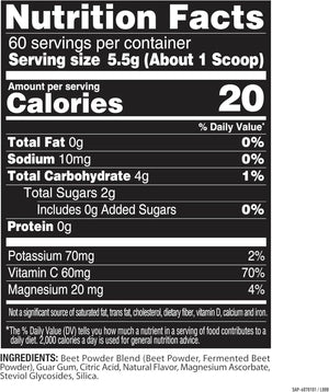 Nature Fuel Power Beets Super Concentrated Circulation Superfood Dietary Supplement – Delicious Acai Berry Pomegranate Flavor – Non - GMO Beet Root Powder - 60 Servings - Vitamen Store