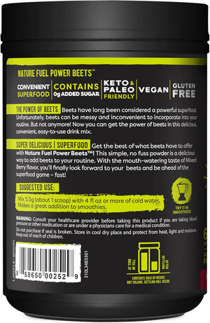 Nature Fuel Power Beets Super Concentrated Circulation Superfood Dietary Supplement – Delicious Acai Berry Pomegranate Flavor – Non - GMO Beet Root Powder - 60 Servings - Vitamen Store