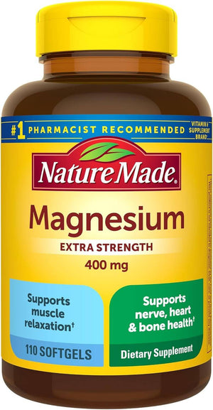 Nature Made Extra Strength Magnesium Oxide 400mg – Magnesium Supplement – 110 Softgels (110 - Day Supply) - Vitamen Store