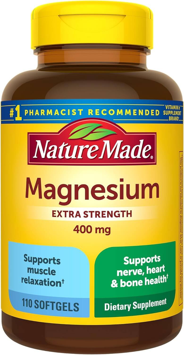 Nature Made Extra Strength Magnesium Oxide 400mg – Magnesium Supplement – 110 Softgels (110 - Day Supply) - Vitamen Store