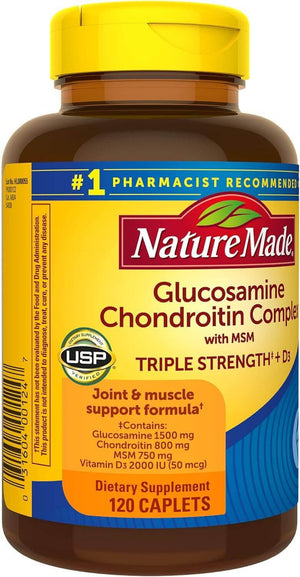 Nature Made Glucosamine Chondroitin Complex with MSM, 120 Caplets, 60 Day Supply - Vitamen Store