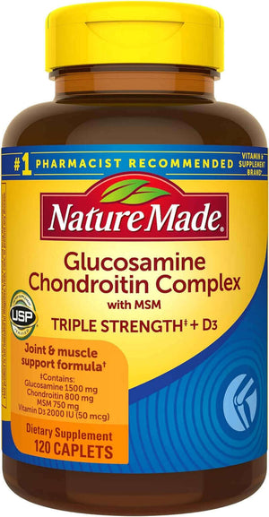 Nature Made Glucosamine Chondroitin Complex with MSM, 120 Caplets, 60 Day Supply - Vitamen Store