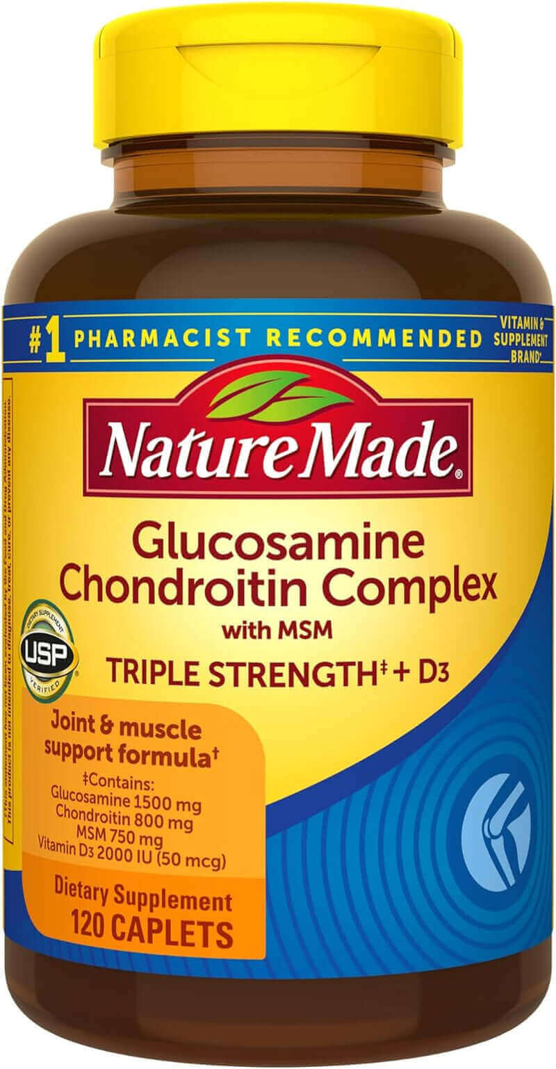 Nature Made Glucosamine Chondroitin Complex with MSM, 120 Caplets, 60 Day Supply - Vitamen Store