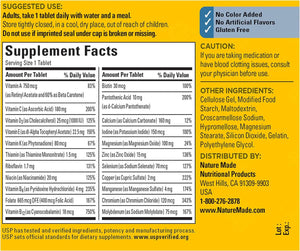 Nature Made Multivitamin for Him with No Iron, Mens Multivitamins for Daily Nutritional Support, Multivitamin for Men, 90 Tablets, 90 Day Supply - Vitamen Store