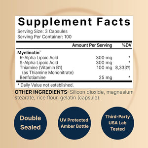 Naturebell Alpha Lipoic Acid Complex, 600Mg, 300 Capsules | 4 - In - 1 Myelinctin Formula with R - ALA, S - ALA, Thiamine & Benfotiamine | High Absorption & Antioxidant Support | Non - Gmo, Gluten - Free - Vitamen Store