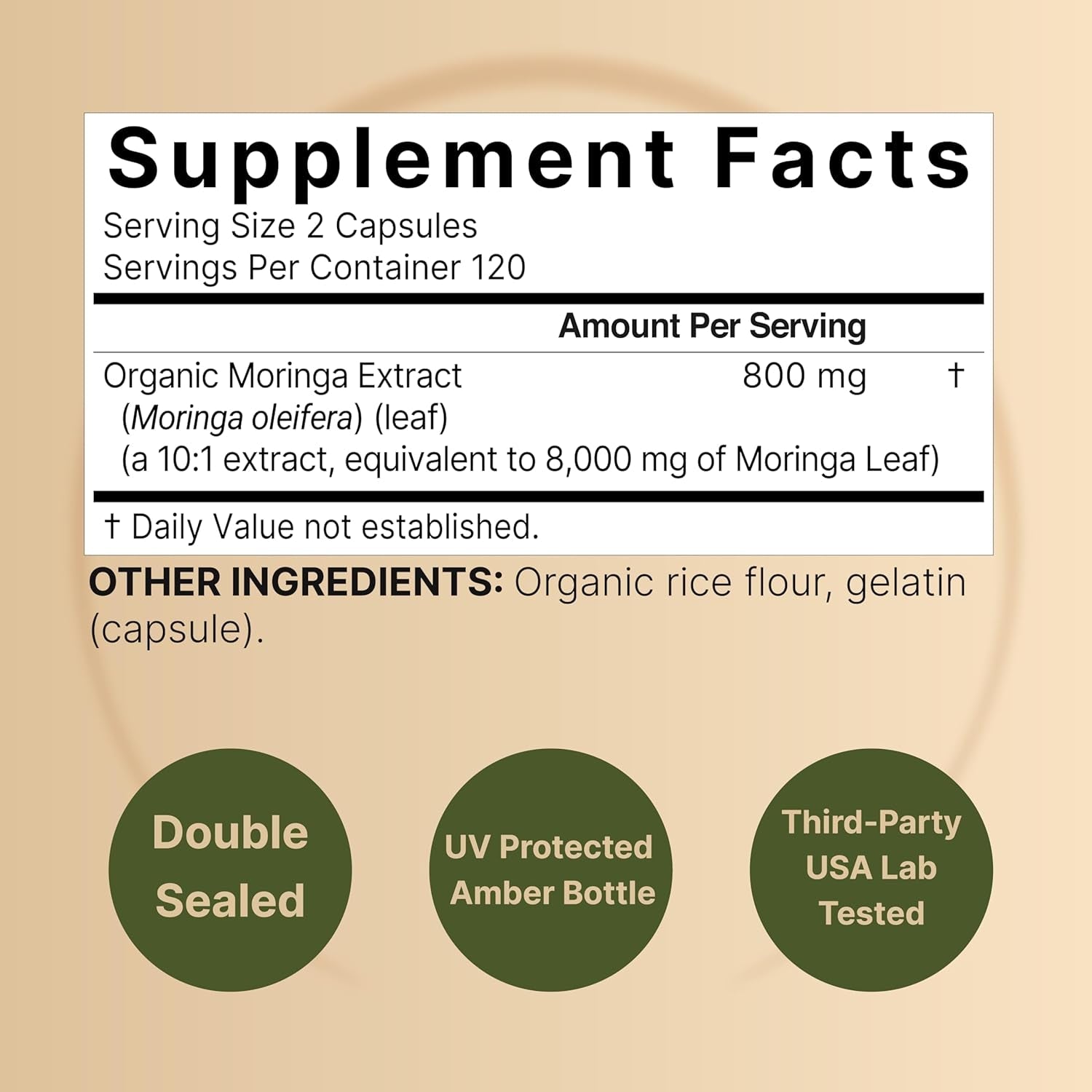 Naturebell Pure Moringa Capsules 8000Mg per Serving - Made with Moringa Powder Organic, 240 Capsules - Non - Gmo, Gluten Free, 4 Month Supply - Vitamen Store