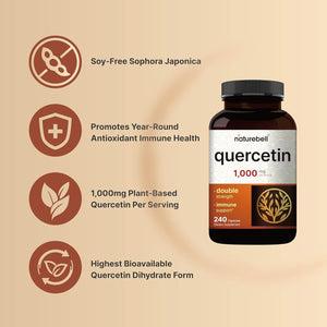 NatureBell Quercetin 1000mg per Serving – 240 Capsules, Ultra Strength Quercetin Supplement, Bioflavonoids, Third - Party Tested, Non - GMO & Gluten - Free - Vitamen Store