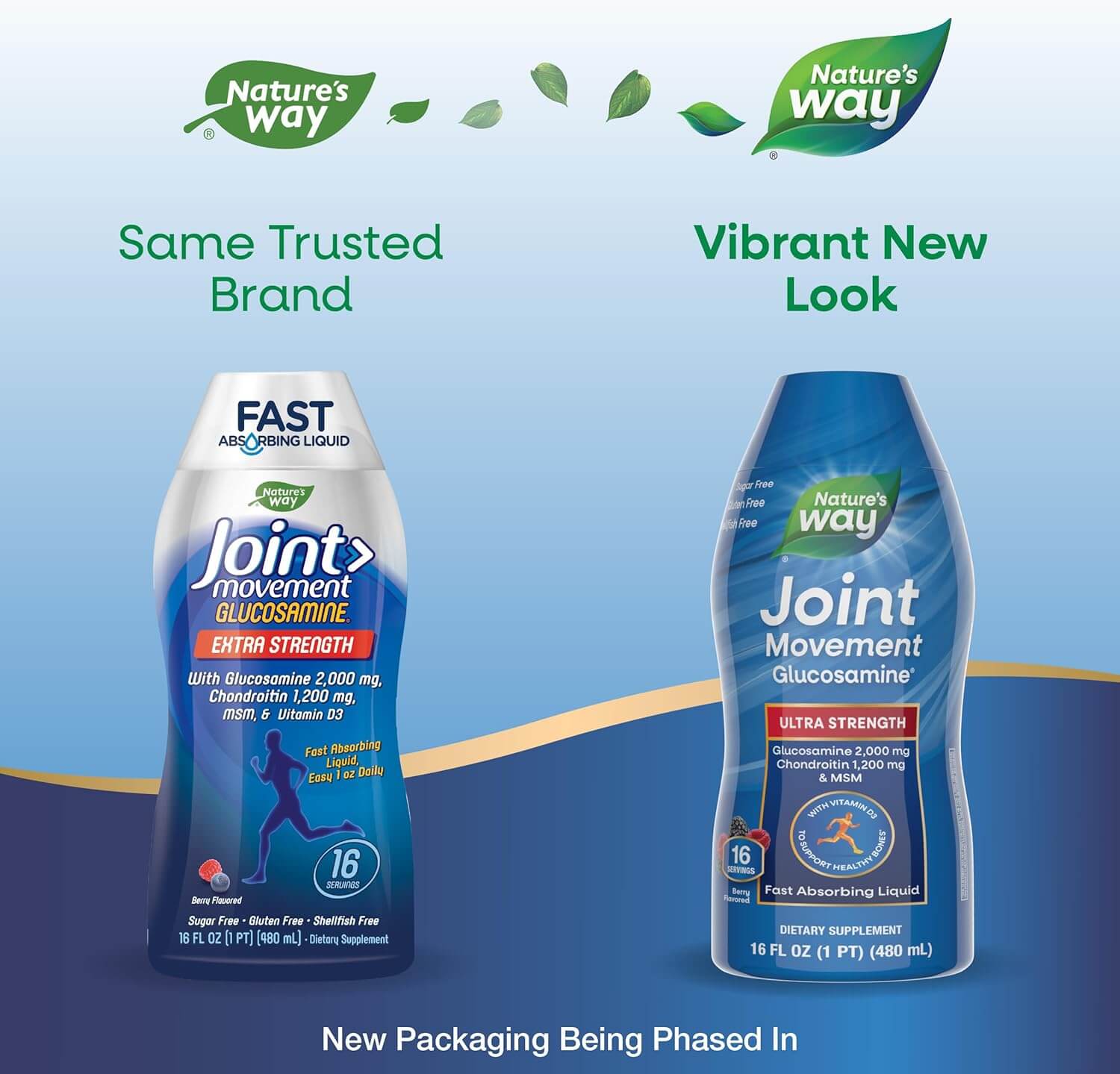 Nature's Way Joint Movement Glucosamine Liquid – Ultra Strength with Chondroitin, MSM & Vitamin D3 – Berry Flavored, 16 Fl Oz (Packaging May Vary) - Vitamen Store