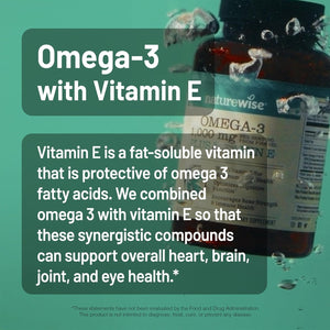NatureWise Extra - Strength Omega - 3 Fish Oil – 1000 mg per Serving – 600 mg EPA, 400 mg DHA, and Vitamin E – Lemon Flavor – GMO - Free – 60 Softgels (1 - Month Supply) - Vitamen Store