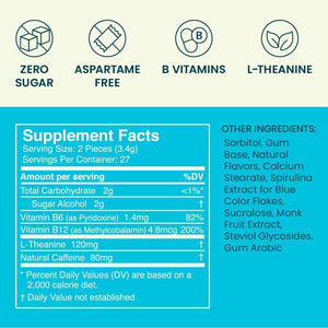 Neurogum Energy Caffeine Gum - Peppermint - 54 Pieces - Sugar Free - Vitamen Store