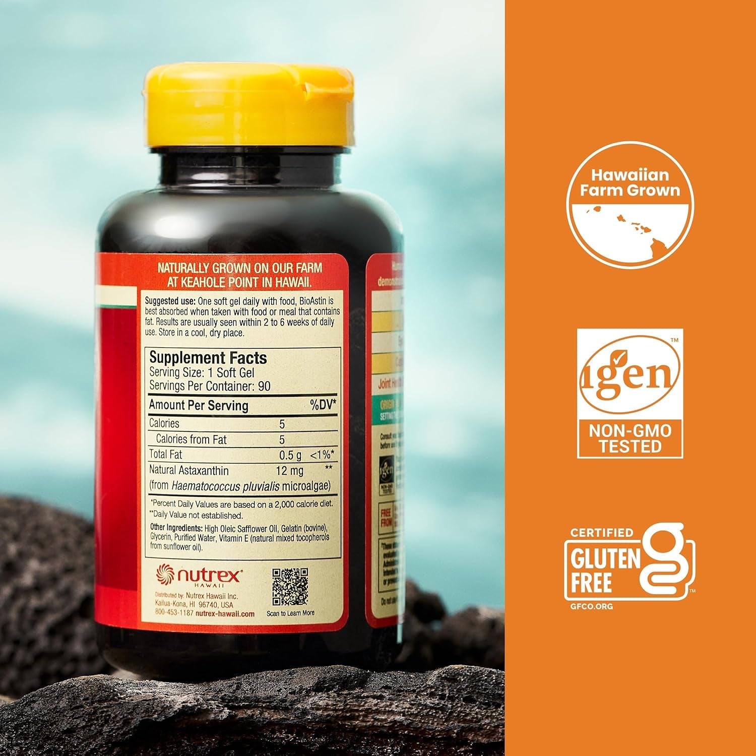 NUTREX HAWAII Bioastin Hawaiian Astaxanthin - 12Mg, 90 Softgels - Farm - Direct Premium Antioxidant Supplement - Non - Gmo & Gluten - Free - Vitamen Store