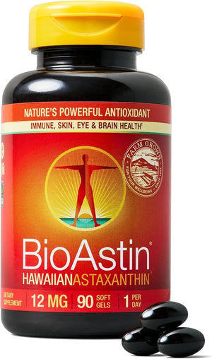 NUTREX HAWAII Bioastin Hawaiian Astaxanthin - 12Mg, 90 Softgels - Farm - Direct Premium Antioxidant Supplement - Non - Gmo & Gluten - Free - Vitamen Store
