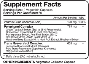 Nutrivein Resveratrol 1450mg – Antioxidant Supplement, 120 Capsules – With Trans - Resveratrol, Green Tea Leaf & Acai Berry - Vitamen Store