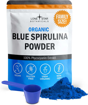 Organic Blue Spirulina Powder – 120 Servings, 100% Pure Blue‑Green Algae – Natural Food Coloring for Smoothies & Protein Drinks – USDA Certified, Non‑GMO, Gluten‑Free, Vegan, No Fishy Smell - Vitamen Store