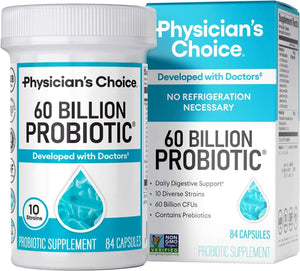 Physician'S CHOICE Probiotics 60 Billion CFU - 10 Strains + Organic Prebiotics - Immune, Digestive & Gut Health - Supports Occasional Constipation, Diarrhea, Gas & Bloating - for Women & Men - 60Ct - Vitamen Store
