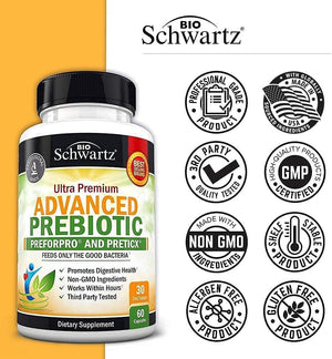Prebiotics – Dietary Fiber Supplement to Fuel Good Bacteria – 60 Capsules - Vitamen Store