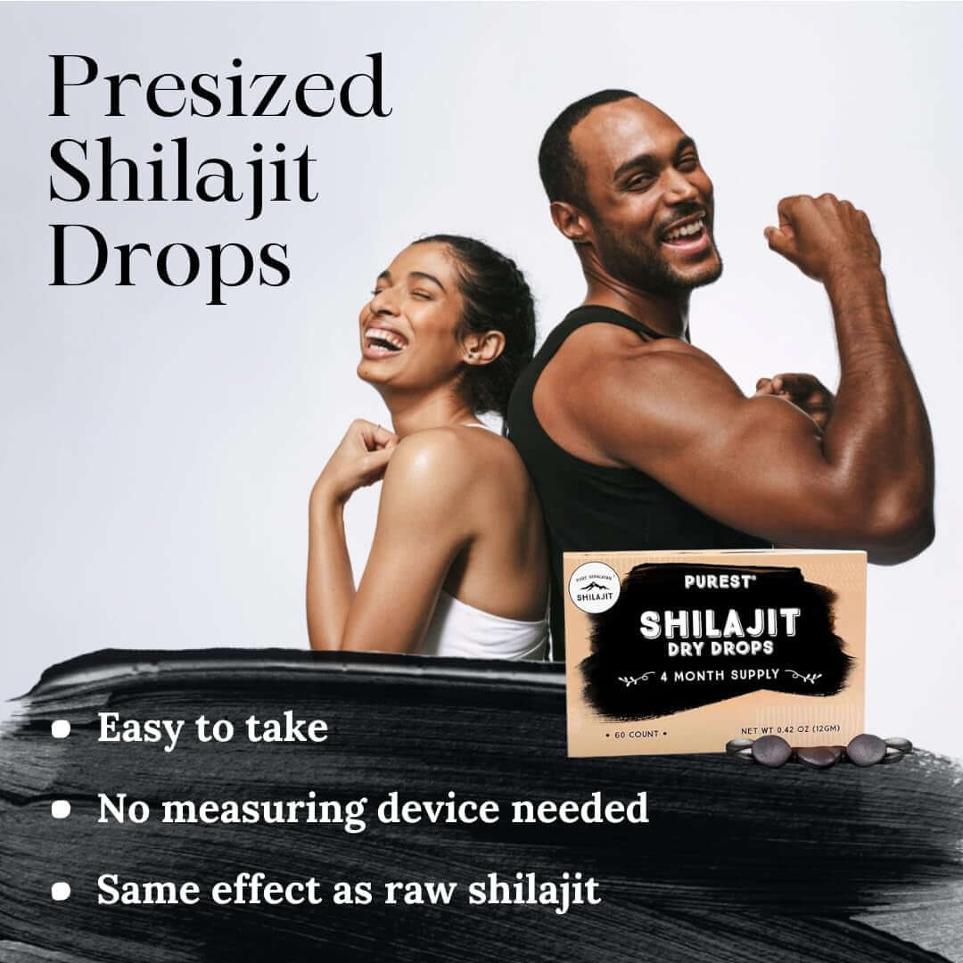 Pure Himalayan Shilajit Dry Drops, 100% Pure Natural Shilajit, Grade A, Max Potency 85+ Clean Trace Minerals & Fulvic Acid for Energy, Metabolism & Immune Support Supplement for Men & Women (120 Tabs) - Vitamen Store