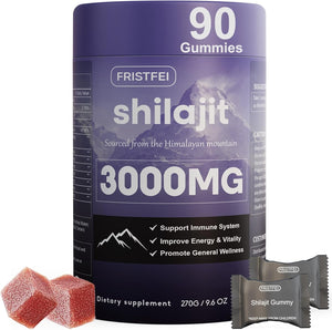 Pure Himalayan Shilajit Gummies for Men & Women - 100% Natural & Organic | 85+ Trace Minerals & Fulvic Acid | 90 Count | Individually Packaged - Vitamen Store