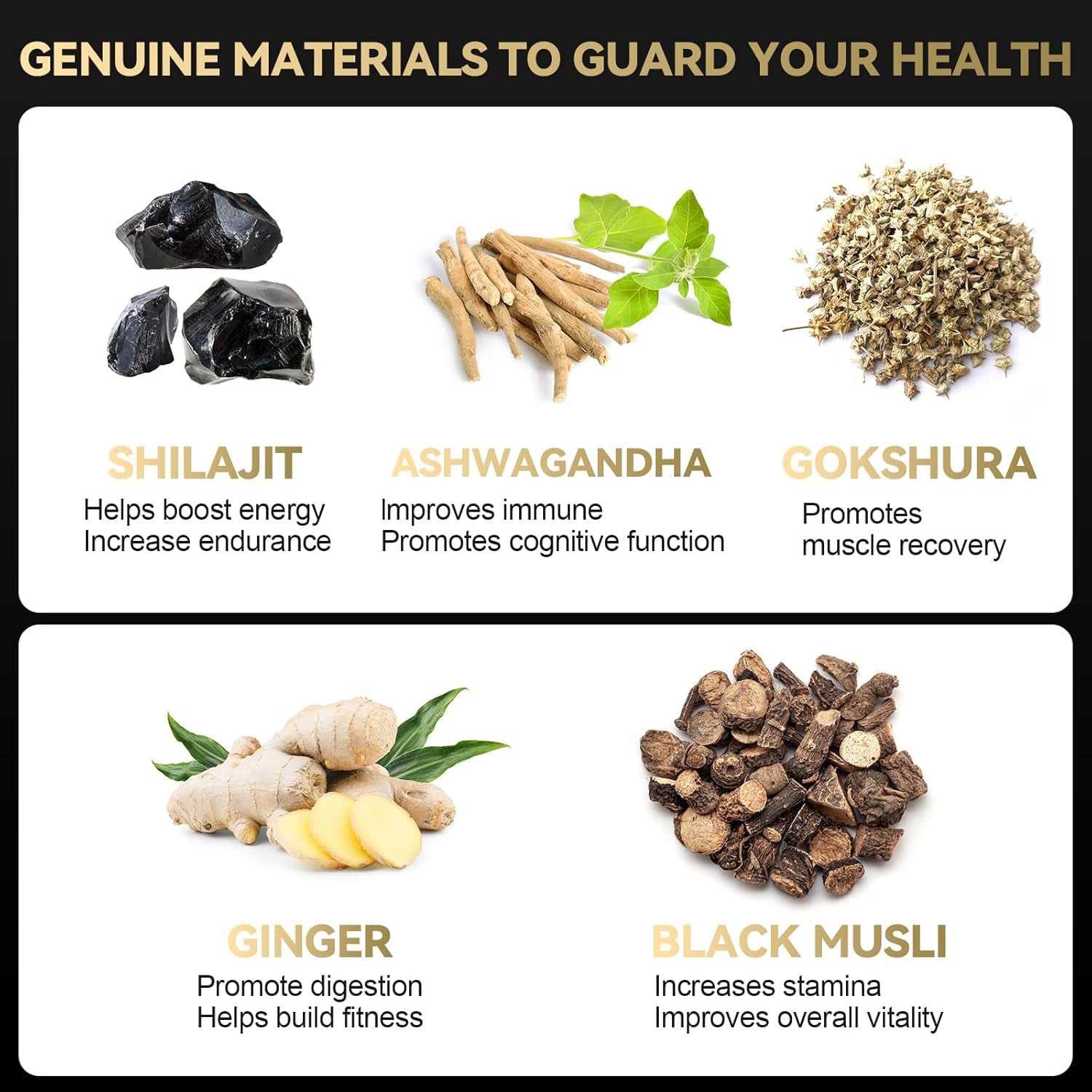 Pure Himalayan Shilajit Gummies – Gold Grade with Ashwagandha, Fulvic Acid & 85+ Trace Minerals – No Added Sugar – Individually Wrapped – 60 Gummies - Vitamen Store