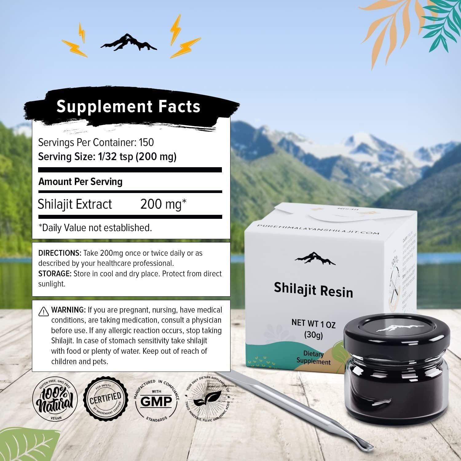 Pure Himalayan Shilajit Resin – Grade A with 85+ Plant - Derived Trace Minerals and Fulvic Acid – Third - Party Lab Tested – 30g - Vitamen Store