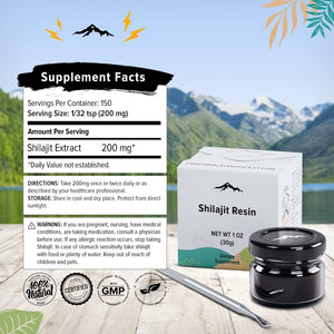 Pure Himalayan Shilajit Resin – Grade A with 85+ Plant - Derived Trace Minerals and Fulvic Acid – Third - Party Lab Tested – 30g - Vitamen Store