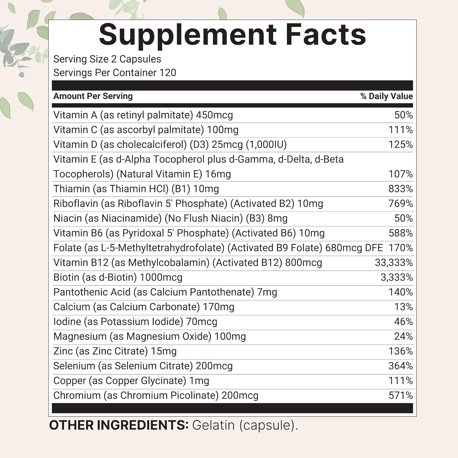 Pure Methylated Multivitamin for Men & Women | 240 Capsules with Vitamins C, D, B12, Thiamin, Folate + Magnesium, Zinc, & More | High Absorption | Bioactive Vitamin & Mineral Complex | Filler Free - Vitamen Store