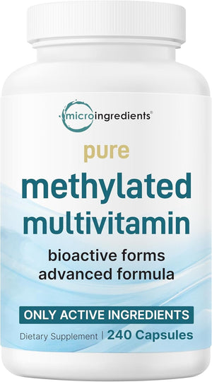 Pure Methylated Multivitamin for Men & Women | 240 Capsules with Vitamins C, D, B12, Thiamin, Folate + Magnesium, Zinc, & More | High Absorption | Bioactive Vitamin & Mineral Complex | Filler Free - Vitamen Store